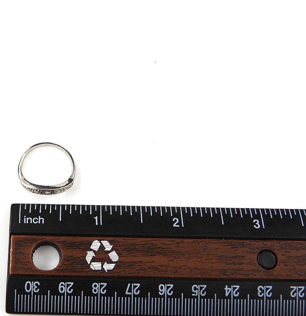 Vintage Solid Platinum Wedding Ring Cluster Diamo… - image 19