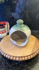 Signed Pottery Salt Cellar / Salt Pig