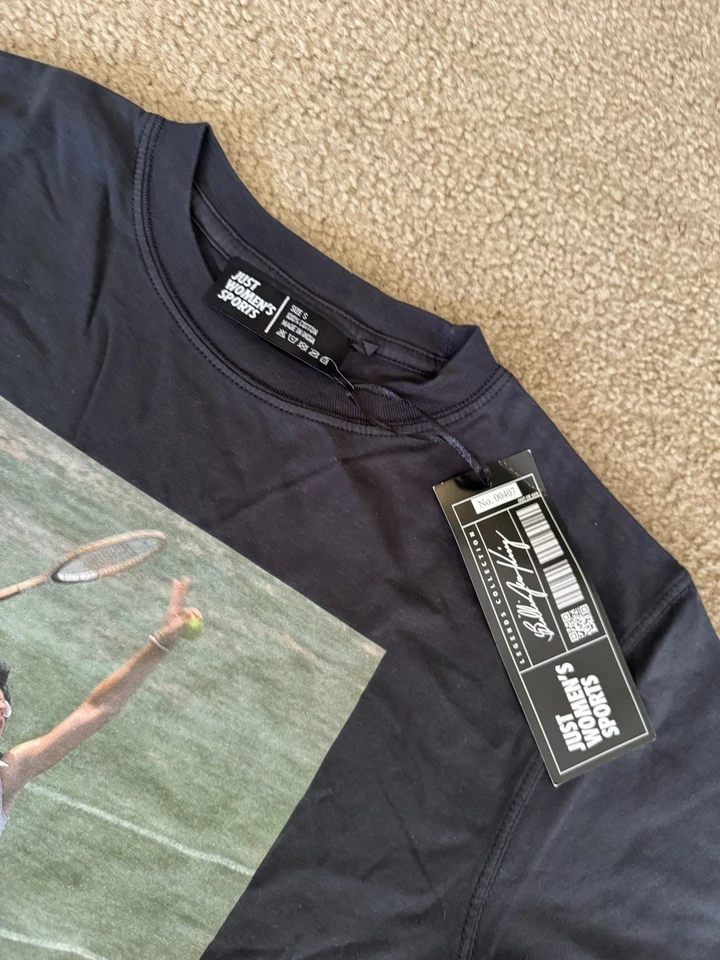 NUEVA BILLIE JEAN KING EE. UU. Foto Abierta Camiseta Solo Para Mujer Deportes Talla Pequeña Tenis Foto 4 de 4