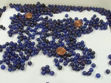 2 Pounds 8mm Round Blue India Handmade Glass Beads Wholesale Bulk QOL-4