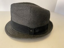 Stetson All American Fedora Hat Black/Gray RN 31905 Small / Medium