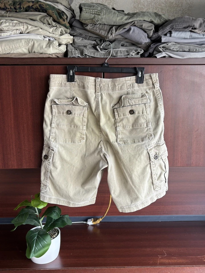 Pantalones Cortos Carga American Eagle Camuflados De Colección Para Hombres 34 Marrón Ripstop Ejército Sueltos Y2K Foto 2 de 4