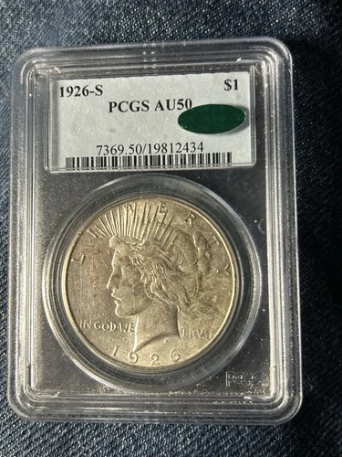 1926 s Peace Silver Dollar PCGS AU 50 CAC