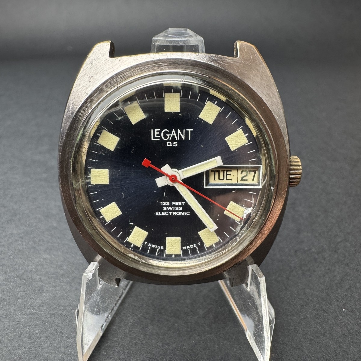 Rare LeGant QS 133 FT Electronic Diver Wrist Watch Swiss For Parts