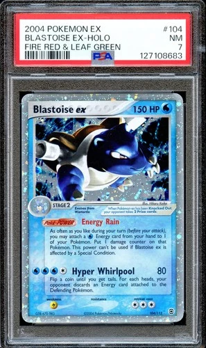 PSA 7 Blastoise EX 104/112 Fire Red & Leaf Green EX Pokemon Card Holo NEAR MINT