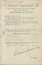 BENITO (IL DUCE) MUSSOLINI (ITALY) - DOCUMENT SIGNED 01/14/1937 WITH CO-SIGNERS