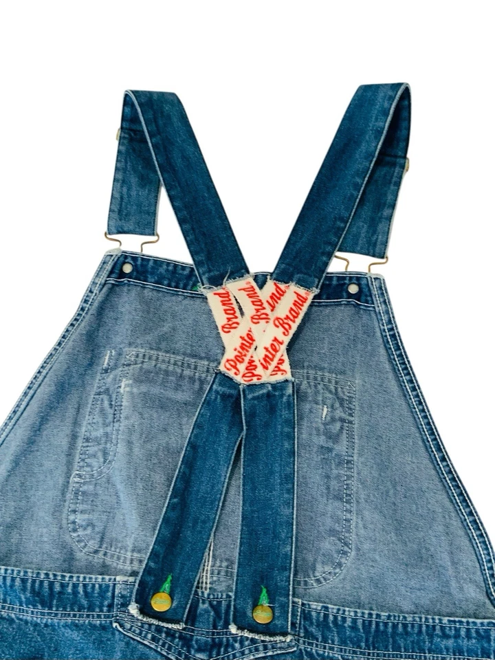 VTG Pointer Brand Low Back Bib Denim Overalls Size  46 X 30 Made In USA - Image 3 of 4