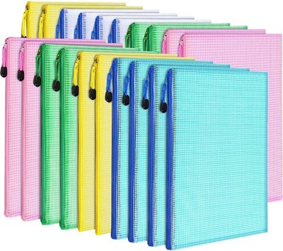 20PCS Zipper Pouch A4 Mesh Zipper Pouch Bags Waterproof Bag Mesh Bags for Cla...