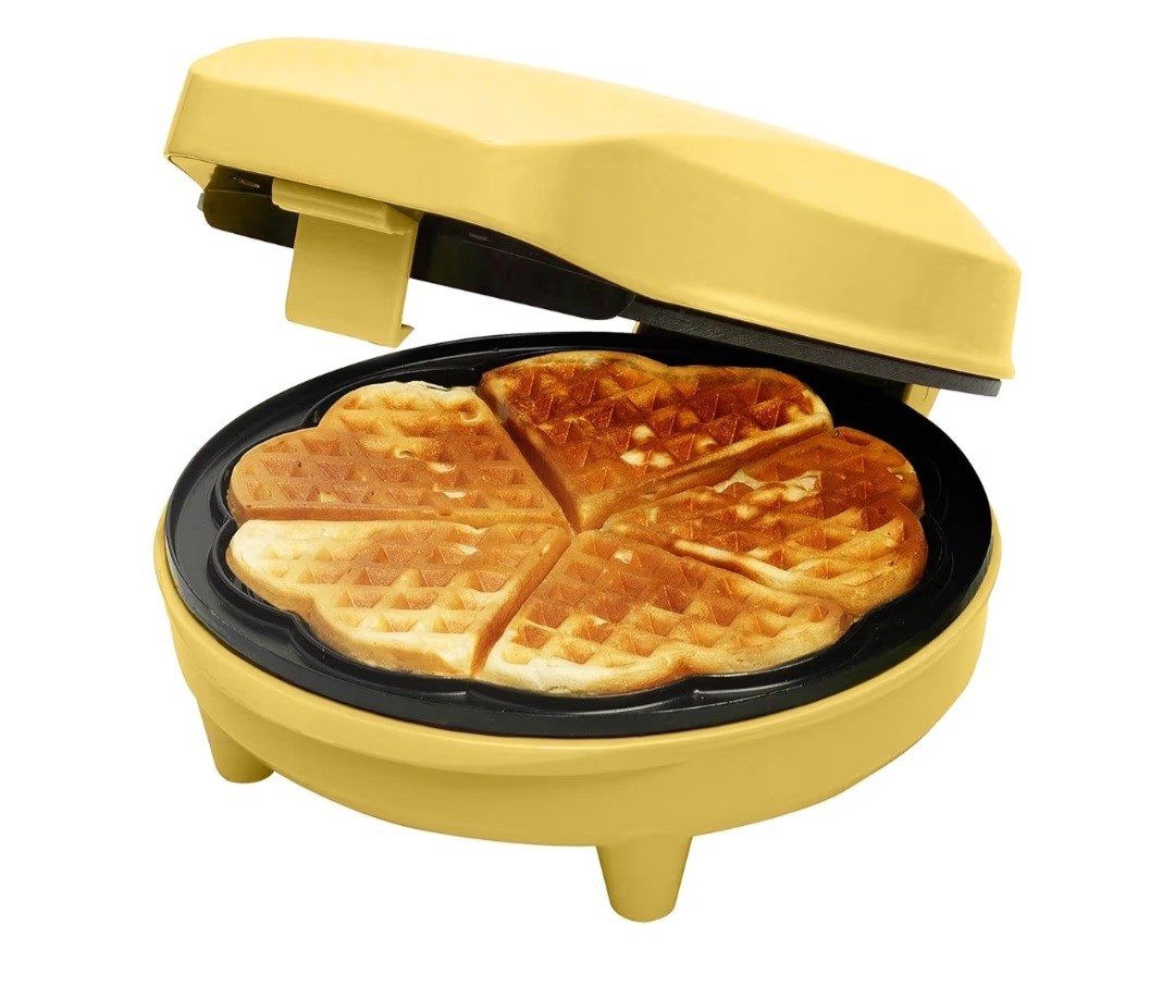 Bestron Waffeleisen für klassische Herzwaffeln ASW217V 700 Watt Gelb - 42199335