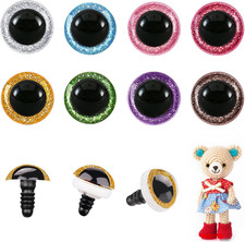 120pcs 15mm Safety Eyes for Amigurumi Glitter Plastic Safety Eyes for Crochet wi