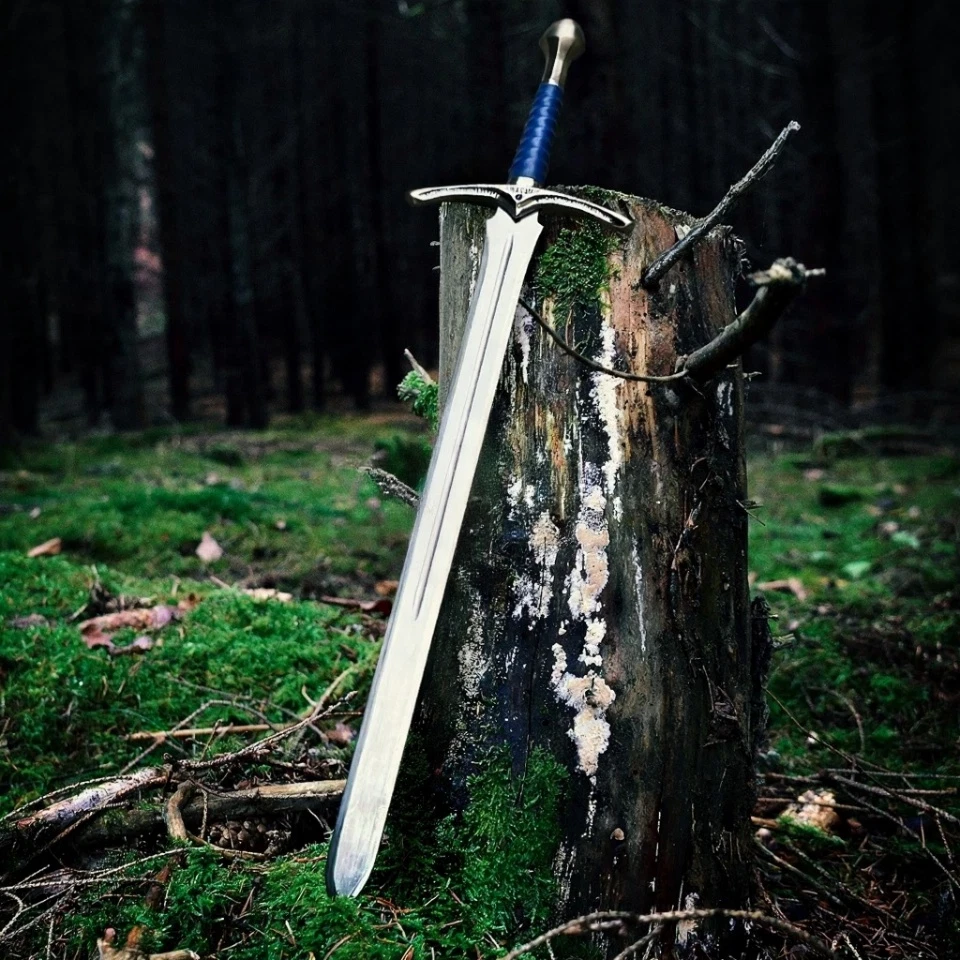 Espada Glamdring Forjada a Mano de Gondor, Espada Rey Vikinga Completamente Funcional Foto 3 de 4