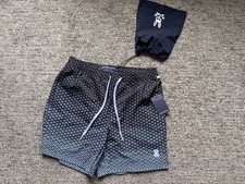 Psycho Bunny Sz Small Bendigo Swim trunks Mens Blue Allover Print