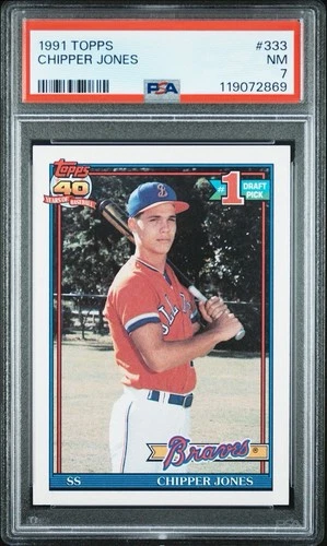 1991 Topps - Chipper Jones #333 (RC) NM PSA 7