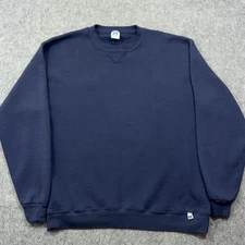 Vintage Russell Athletic Sweatshirt Mens Large Blue Blank 80s USA Adult L