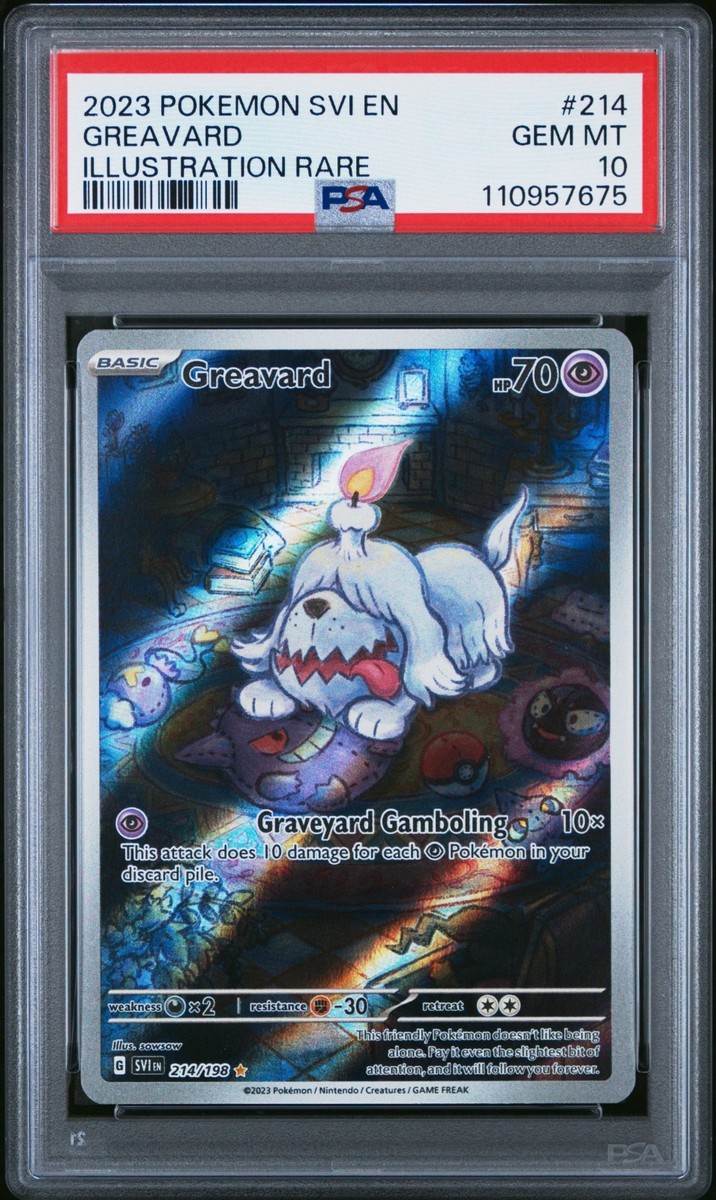 Greavard 214/198 PSA 10 Pokemon Scarlet & Violet Base 2023