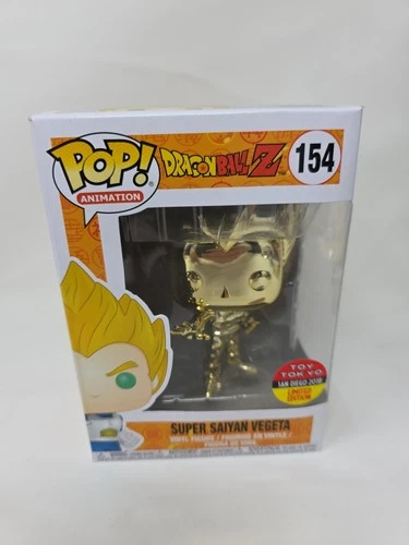 FUNKO POP ANIMATION DRAGON BALL Z 154 SUPER SAIYAN VEGETA GOLD CHROME TOY TOKYO