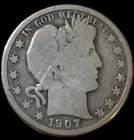 1907 Barber Half Dollar 50C Silver Business Strike Philadelphia KM#117