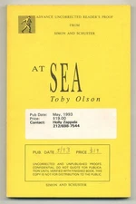 Toby OLSON / At Sea Uncorrected Proof 1st 1993
