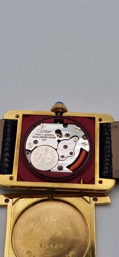 Must de Cartier Tank 18ct Gold on Silver Lady's Watch on Deployment Strap. - Picture 17 of 19
