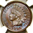 🟤🩷❤️‍🔥💜🤎💙NGC MS65 BN 1898 INDIAN HEAD CENT