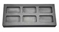 6-Cavity 1 Oz Troy Silver Rect Graphite Ingot Mold Melting Refining Cast Metal