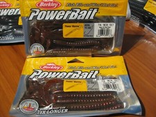 2 Packs Berkley Soft Fishing PowerBait / 7" Power Worms / Motor Oil Red PBBPW7