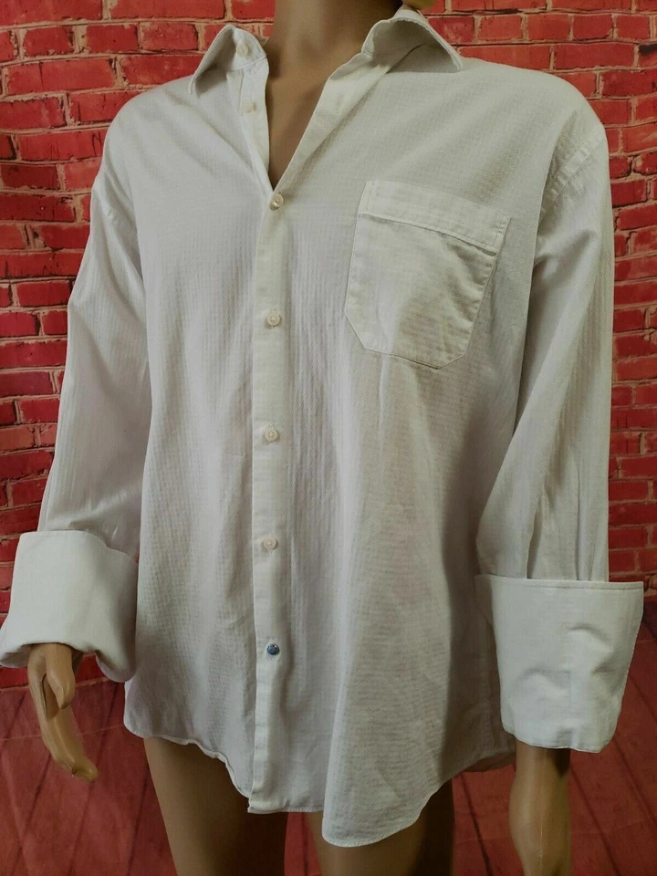 Ben Sherman Hombre Camisa Francesa Abotonada XL 17 32/33 Blanco Manga Larga  Foto 4 de 4