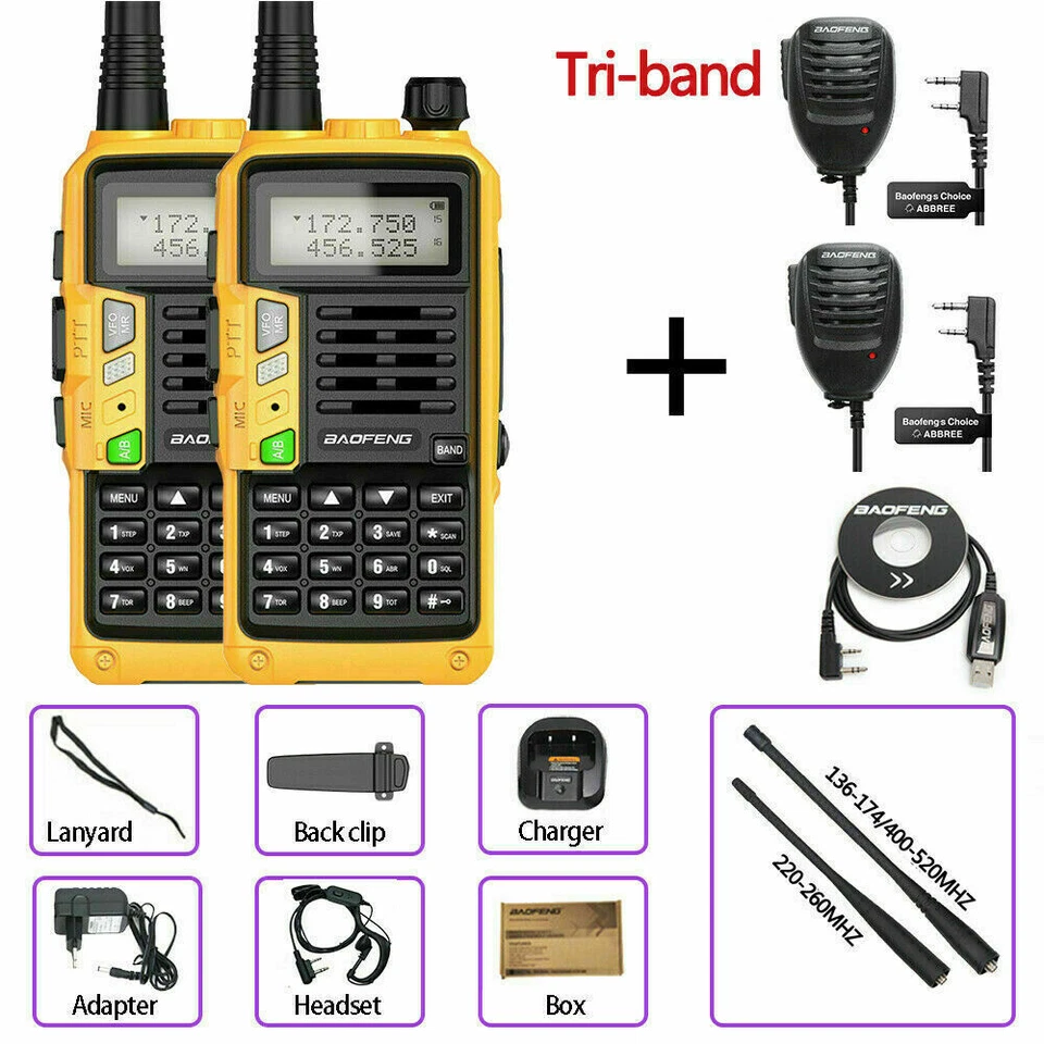 BAOFENG UVS9 PLUS WALKIE TALKIE V/UHF HANDHELD ZWEI WEGE 10W 2800MAH 128CH RADIO - Bild 2 von 4