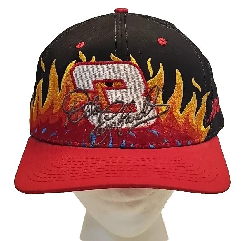 Dale Earnhardt #3 Chase Racewear Snapback Adjustable  Hat Cap Black Red Flames