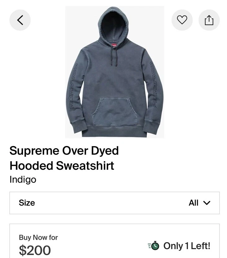 Sweat à capuche Supreme Gold Box Logo Rare Surteint Léger Moutarde Côté 20 Anniversaire