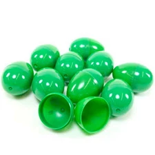 12 EMPTY GREEN PLASTIC EASTER VENDING EGGS 2.25 INCH, BEST PRICE FASTEST SHIP!!