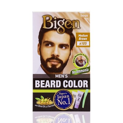 Bigen Men's Beard Color, Medium Brown B105, 40g , Medium Brown