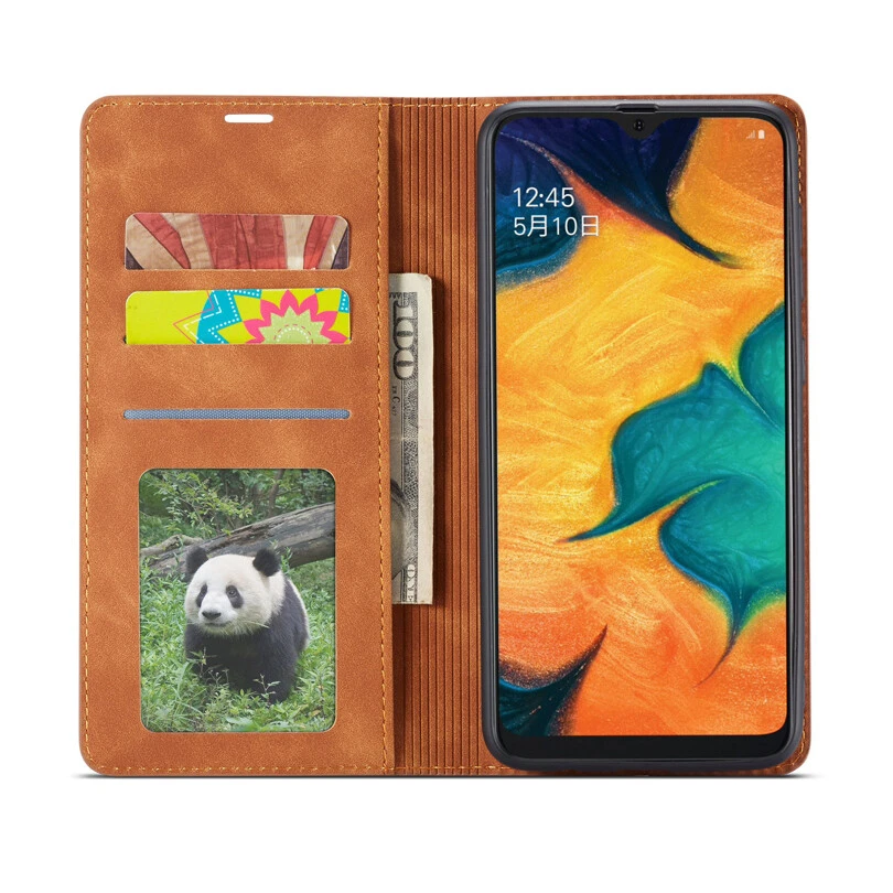 For Samsung A10/A20e/A30/A40/A50/A70/A80 Leather Wallet Case Magnetic Flip Cover - Image 4 of 4