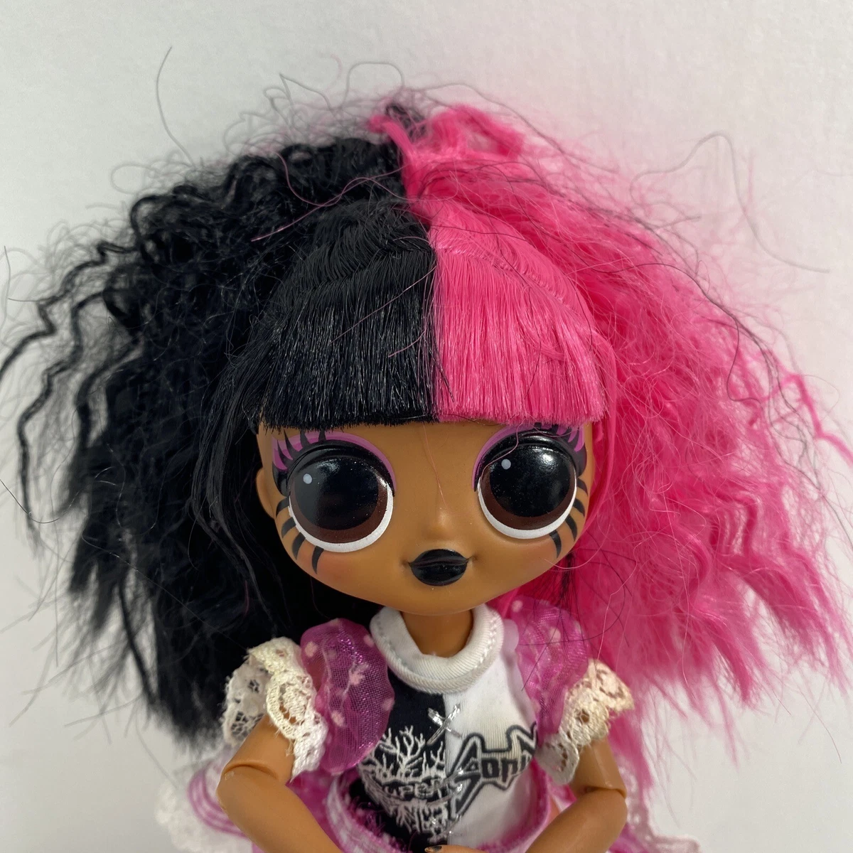 Lol doll with pink and black hair sale