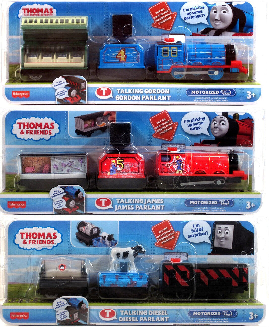 2021 Thomas & Friends Fisher-Price Motorized Talking GORDON, JAMES or DIESEL GWH