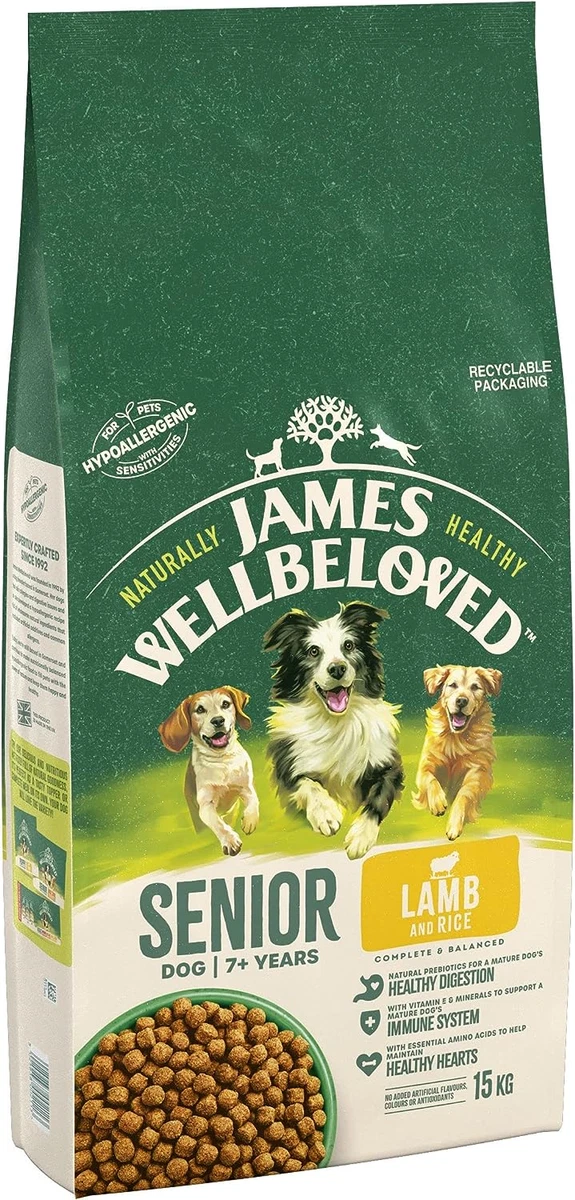 James Wellbeloved Senior Lamb Rice 15 kg Bag Hypoallergenic Dry