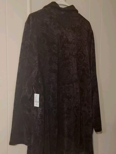 Catherines Sweater Womens 2X 22/24W Purple Velour Full Zip Sweatshirt Stretch - Picture 2 of 8