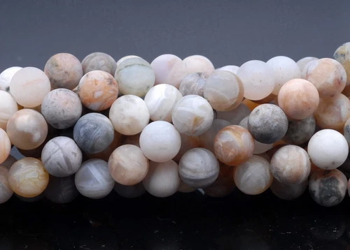 CUENTAS SUELTAS REDONDAS PIEDRAS PRECIOSAS DE ÁGATA BAMBÚ MATE 10 MM 15" - Imagen 3 de 4