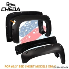 Fit For 07-13 Chevy Silverado 1500 69" Pocket Riveted Fender Flares Wheel Cover