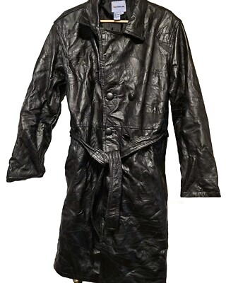 Leather Trench Coat Genuine Duster Jacket Frock Direct Source Inc