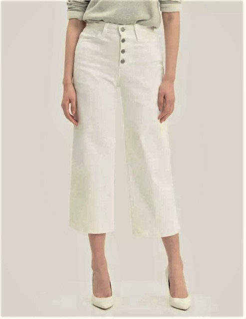 High Cropped Wide Leg Buttonfly Jeans 