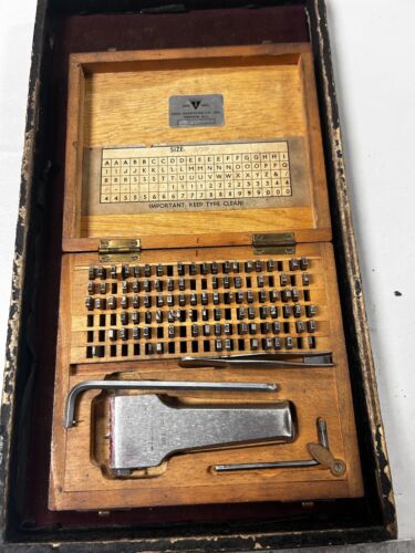 MACHINIST DsK LATHE TOOLS MILL Imperial Steel Type Fount Set with Hand Holder