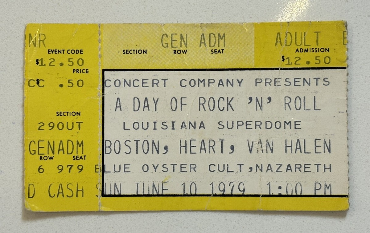 CONCERT TICKET: 1979 - Boston, Heart, Van Halen, Blue Oyster