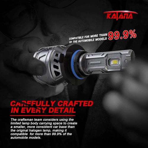 2Pks KATANA 9006 HB4 LED Light Bulb 16000LM 70W 6500K Xenon White Super Bright - Picture 5 of 8