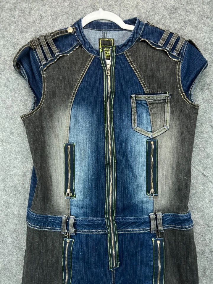 RARO Mono Denim Vintage Girbaud Marithe Francois Una Pieza 2 Tonos Mujer 14 Foto 4 de 4