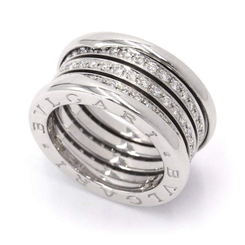 Bvlgari B.Zero1 Au750 18K White Gold Diamond Ring #50 US Bvlgari B.Zero1 Au750 18K White Gold Diamond Ring #50 US