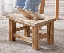 Solidwoodstepstoolwithnon-Slip Rubber feetlowstoolforchangingshoesinbedroomki...
