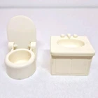 Vtg Fisher Price Little People Bathroom Toilet Sink / Vanity Cabinet - 2 Pieces