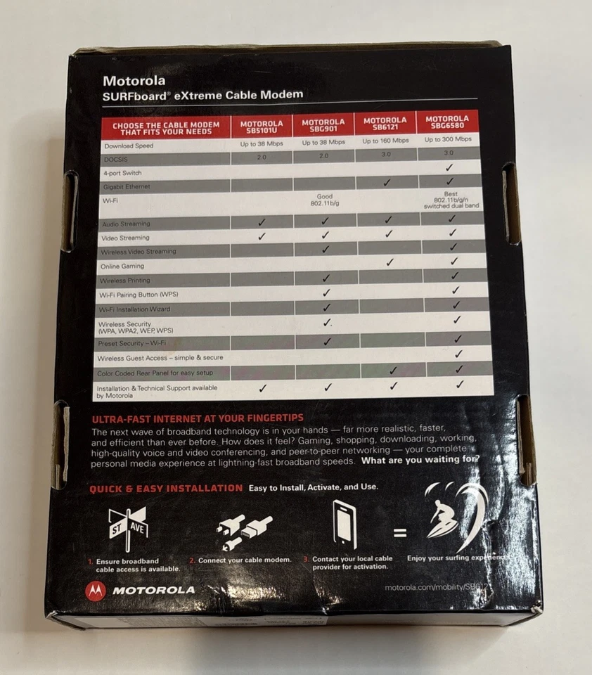 Motorola Surfboard SB6121 Extreme Cable Modem Docsis 3.0 - Image 2 of 4