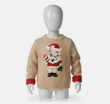 Whoopi Baby Toddler Unisex Beige Holiday Santa Claus Pullover Sweater Size 2T
